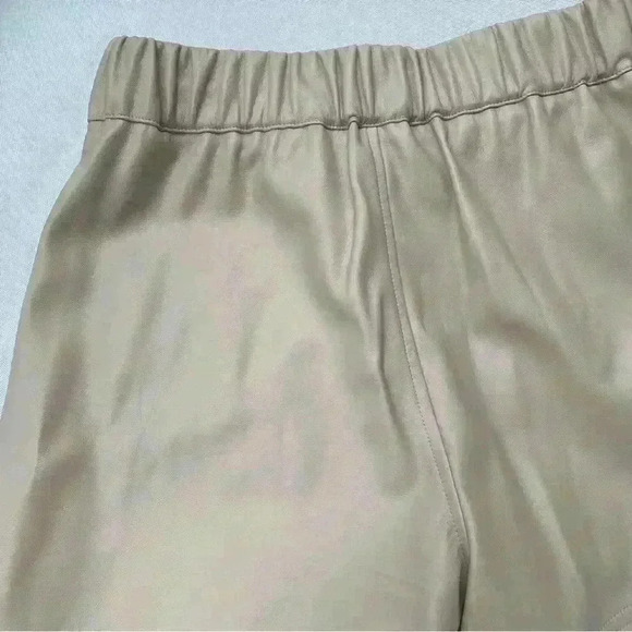 NEW Central Park West Leather Tie High Waisted Shorts In Sand Size S - Picture 9 of 9